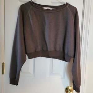 Cropped Brown Lightweight Sweatshirt - XS